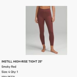 Lululemon INSTILL HIGH-RISE TIGHT 25"